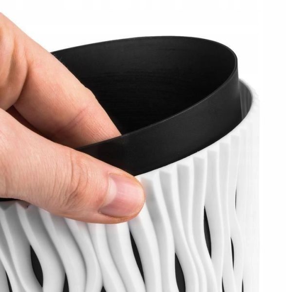 Ghiveci decorativ de flori, rotund, alb, 7.9 L, 26.2x22.2 cm, Sandy Round