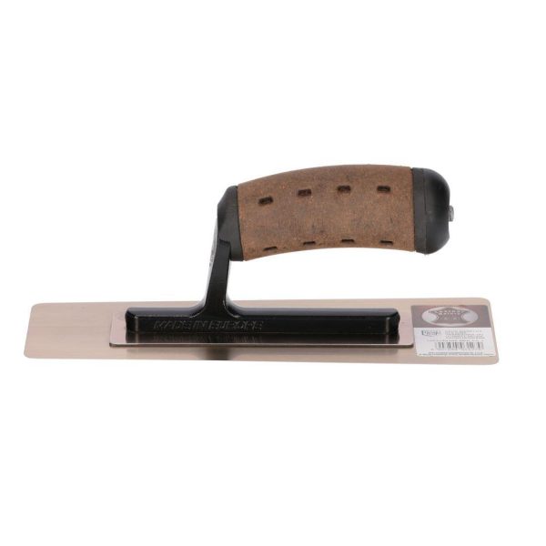 Gletiera inox, venetiana, trapezoidala, Super Flex, 24x10x8 cm x 0.3 mm, maner piele Alcantara, Olejnik