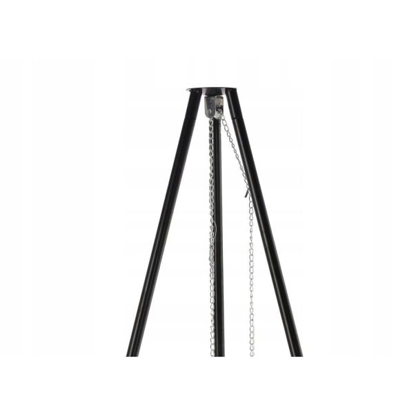 Gratar de gradina cu carbuni, grill rotund, trepied ajustabil, 64.5x64.5x150 cm, Chomik