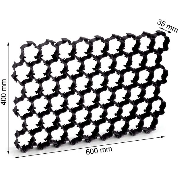 Grilaj plastic pentru parcari auto, negru, 60x40x3.3 cm, set 5 piese, 1.1 mp, Prosperplast