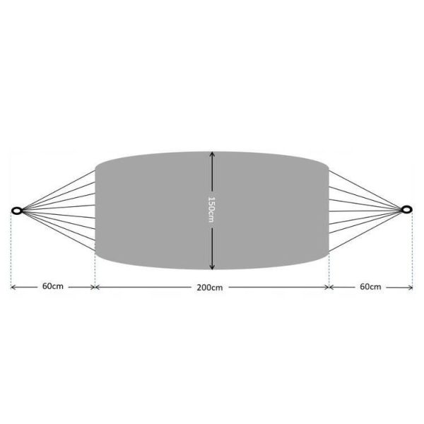 Hamac textil, GardenLine, protectie franghie, albastru, max 200 kg, 200x150 cm