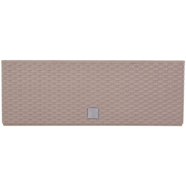 Jardiniera decorativa, imitatie ratan, cafeniu, 39.5x18.5x19.5 cm, Rato Case