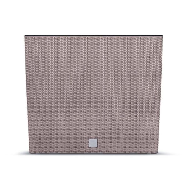 Jardiniera decorativa, imitatie ratan, cafeniu, 58x18x49.8 cm, Rato Case Old