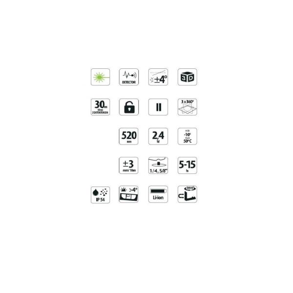 Nivela laser, 3D, verde, 30 m, Dedra