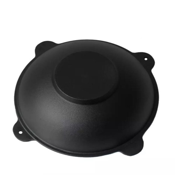 Oala de fonta tip wok, cu capac, 51.5x26 cm, Perfect Home