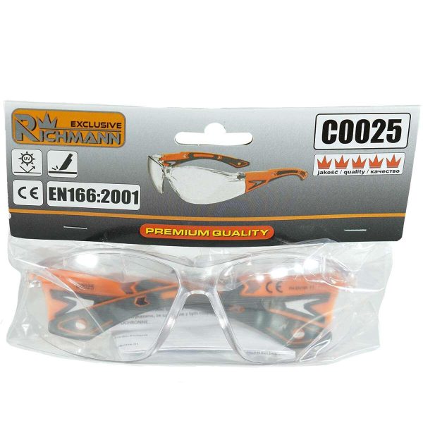 Ochelari protectie, transparenti, rezistenta UV, Richmann Exclusive