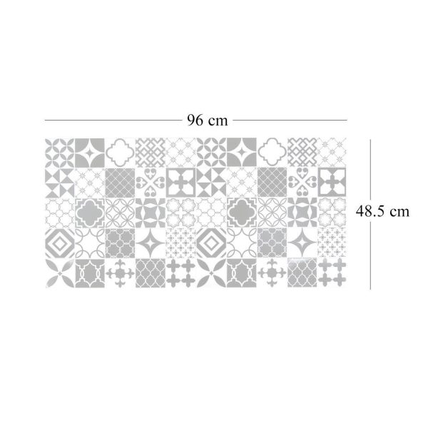 Panou decorativ, PVC, model mozaic, alb si negru, 96x48.5cm