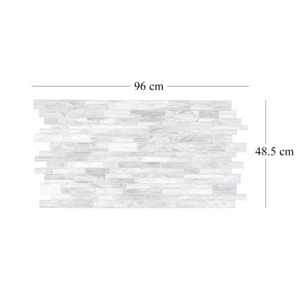 Panou decorativ, PVC, model piatra 3D, nuante gri inchis, 96x48.5 cm