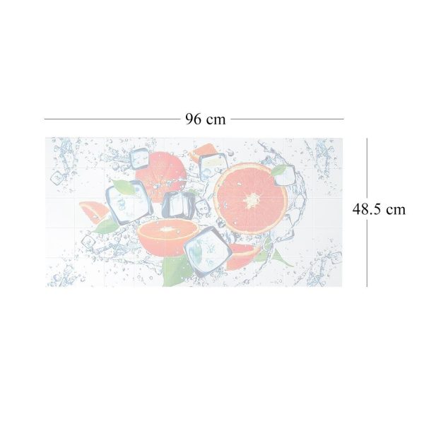 Panou decorativ, PVC, model portocale, alb si portocaliu, 96x48.5 cm