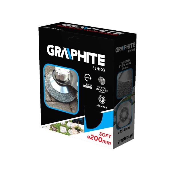 Perie sarma, circulara, pentru motocoasa/trimmer, otel, 200x25.4 mm, Graphite