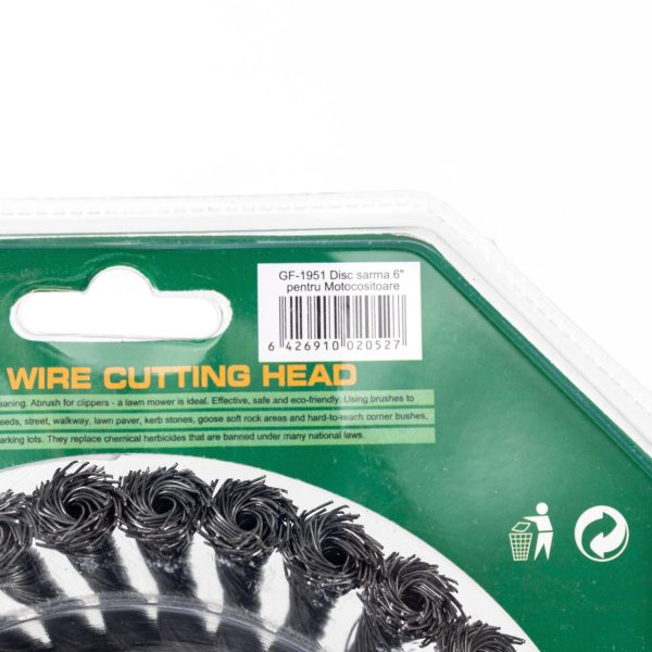 Perie sarma, tip cupa, cu toroane, pentru motocoasa/trimmer, Micul Fermier, 150 mm