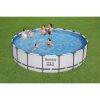 Piscina structura metalica, rotunda, cu filtru, pompa, scara, prelata acoperire, gri, 549x122 cm, Bestway Steel Pro