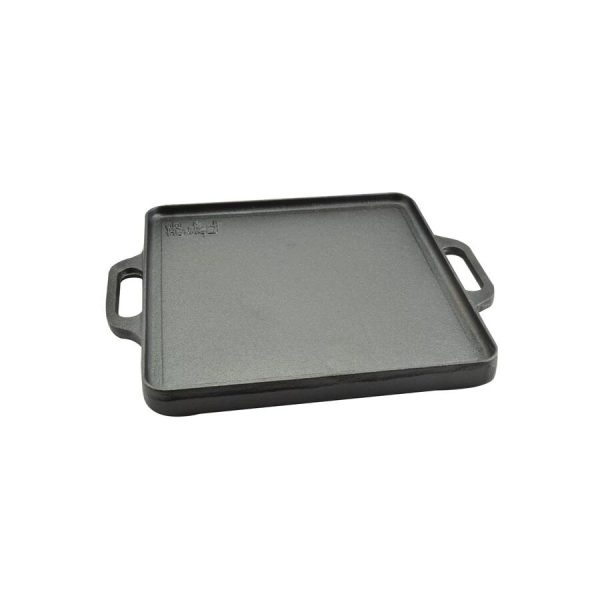 Placa gratar de fonta, patrata, 2 fete, 32x32 cm, Perfect Home