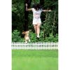 Gard de gradina decorativ, din plastic, alb, set 7 buc, 3.2 m x 35 cm