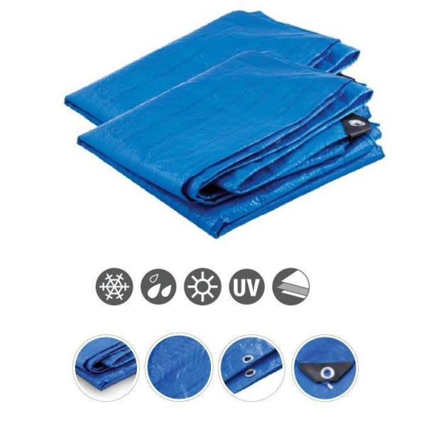 Prelata impermeabila cu inele, 3x5 m, PE, 80 g/mp, 15 mp, Beorol