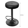 Scaun de bucatarie/bar, Artool, Rojst, rotativ, piele ecologica neagra, picior metal negru, 38x38x62-83 cm