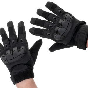 Manusi Tactice cu elemente de protectie, marime L, cu destinatie Moto, ATV, SSV, QUAD, culoare Neagra