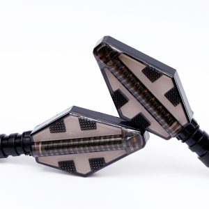 Set 2 lampi Semnalizare Moto, model CROSS, cu 2 functii, pozitie si semnalizare, tensiune 12V