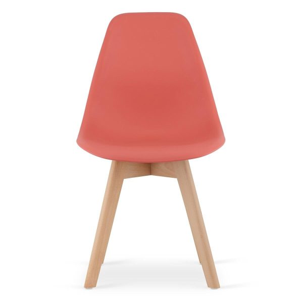Scaun bucatarie/living, Artool, Kito, PP vermilion, picioare lemn natur, 46x54.5x80 cm