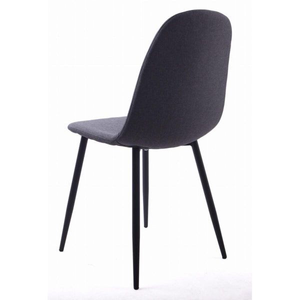 Scaun bucatarie/living, Artool, Dart, catifea gri, picioare metal negru, 43x39x87 cm