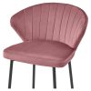 Scaun de bucatarie/bar, Artool, Gatta, catifea roz, picioare metal negru, 55x49x90.5 cm
