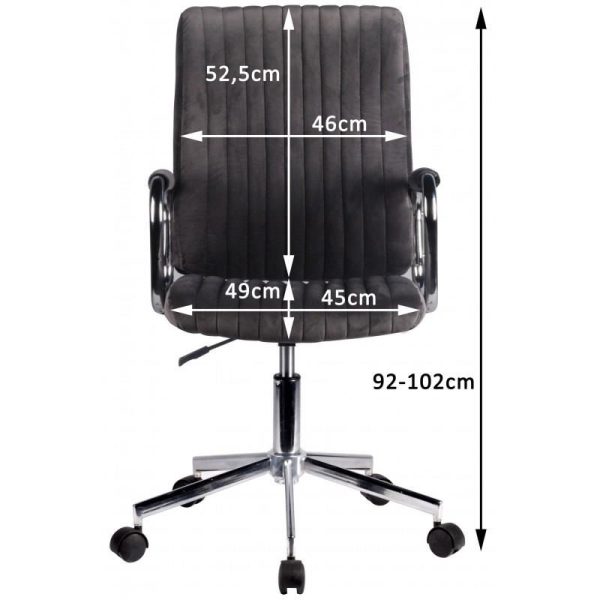 Scaun rotativ, catifea, verde, max 120 kg, 51x61x92/102 cm