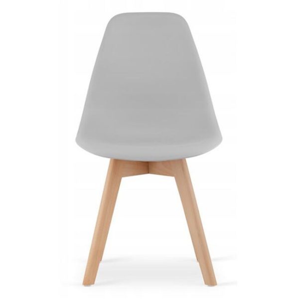 Scaun bucatarie/living, Artool, Kito, PP gri, picioare lemn natur, 46x54.5x80 cm