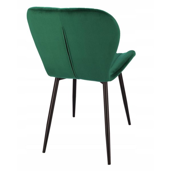 Scaun bucatarie/living, Jumi, Veira, catifea, metal, verde, 52x57x85 cm