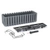 Set 3 jardiniere decorative cu suport metalic, sistem irigare,​​​​​​​ gri, 58x18x16.2 cm, Boardee Fencycase W