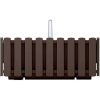Set 3 jardiniere decorative cu suport metalic, sistem irigare,​​​​​​​ maro, 38x18x16.2 cm, Boardee Fencycase W