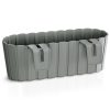 Set 4 jardiniere decorative cu suport de plastic, gri, 4.9 L, 38.3x21.2x13 cm, Boardee Hook