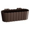 Set 4 jardiniere decorative cu suport de plastic, maro, 4.9 L, 38.3x21.2x13 cm, Boardee Hook