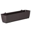 Set 4 jardiniere decorative cu suport metalic, Prosperplast, imitatie ratan, maro, 49.2x17.2x17.4 cm