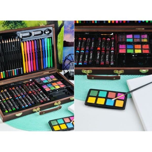 Set pictura si desen, trusa lemn, 81 piese