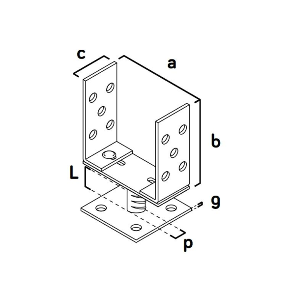 Suport grinda metalic, zincat, reglabil, cu talpa, 125 mm, Strend Pro