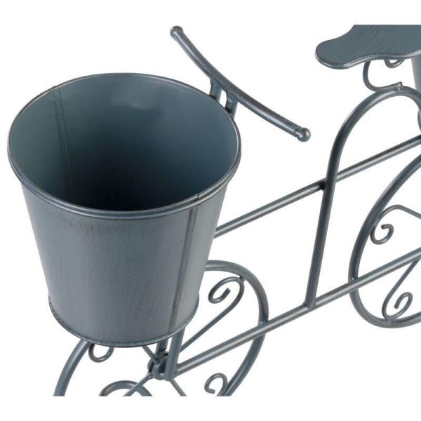 Suport metalic pentru ghivece flori, MagicHome, model bicicleta, 2 suporturi, 50x15x37 cm