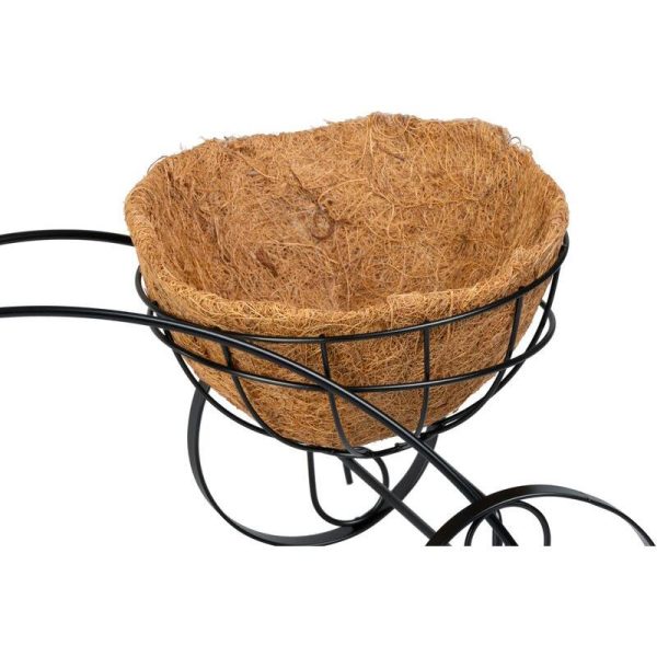 Suport metalic pentru ghiveci flori, Strend Pro, model bicicleta cu cos, 30x48x30 cm