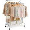 Suport mobil cu roti pentru haine, Artool, cu raft incaltaminte, otel, argintiu, max 100 kg, 103.5x52.5x155 cm