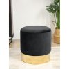 Taburet, rotund, cu spatiu depozitare, catifea, negru, max 80 kg, 39x40 cm, Golden, Akord
