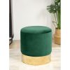 Taburet, rotund, cu spatiu depozitare, catifea, verde, max 80 kg, 39x40 cm, Golden, Akord