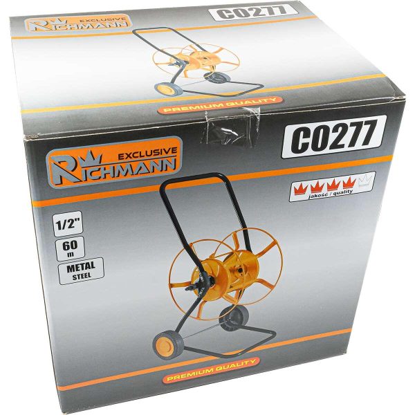 Carucior pentru furtun gradina, otel, 1/2", 60 m, Richmann Exclusive