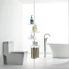 Raft pentru baie/dus, Vasagle, reglabil, inox, 4 rafturi, alb, 85-305 cm