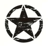 Sticker autoadeziv pentru vehicule Off Road, model "Rusted Army Star", dimensiune 50 x 50 cm, culoare Neagra
