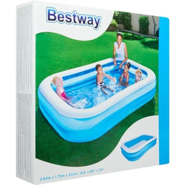 Piscina gonflabila, dreptunghiulara, 269x175x51 cm, Bestway Family