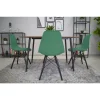Scaun stil scandinav, Artool, Osaka, PP verde, picioare lemn negru, 46x54x81 cm