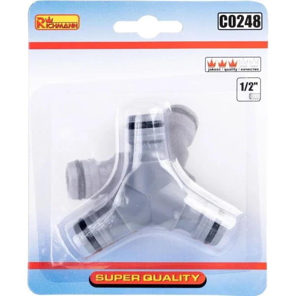 Adaptor, cuplaj rapid, 3 directii, 1/2", Richmann