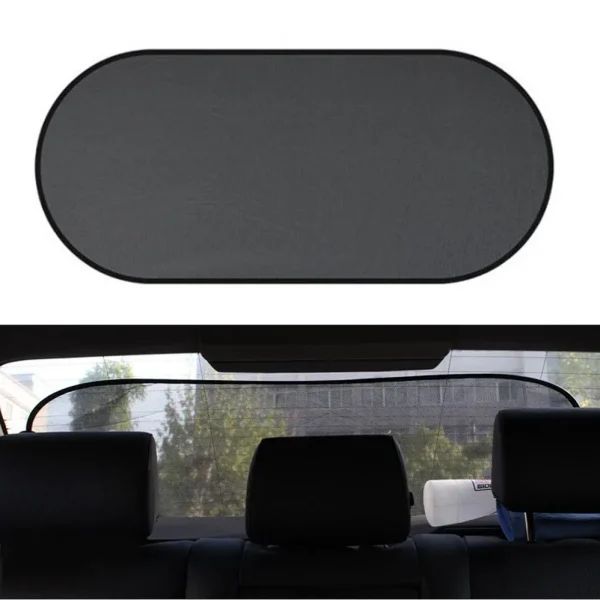 Parasolar Luneta Auto, 100 x 50 cm, culoare Neagra, prindere cu ventuze