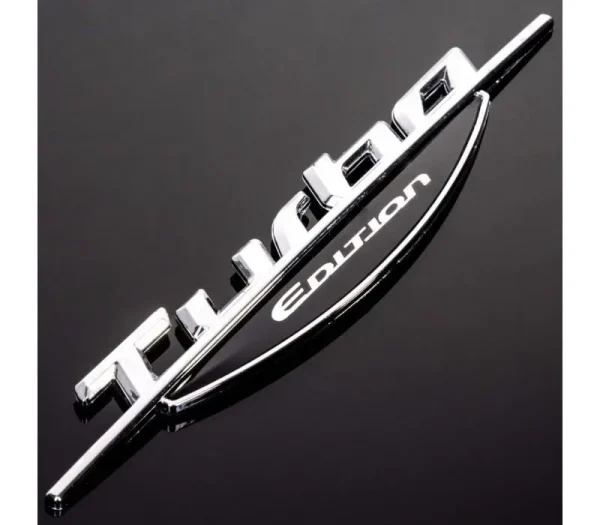 Emblema auto TURBO EDITION (reliefata 3D) - cu banda adeziva