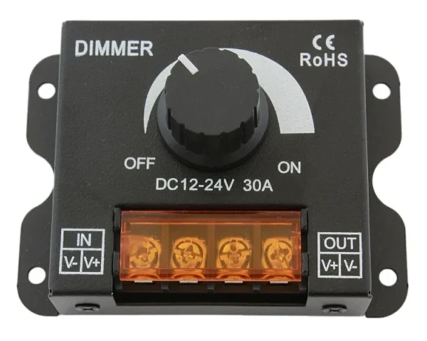 Dimmer LED cu reglaj manual, 12V - 24V, 360W - 720W, 30A
