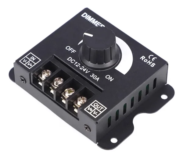 Dimmer LED cu reglaj manual, 12V - 24V, 360W - 720W, 30A